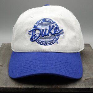 The Game Duke Blue Devils Circle Logo Retro VTG Script Snapback Hat Blue White